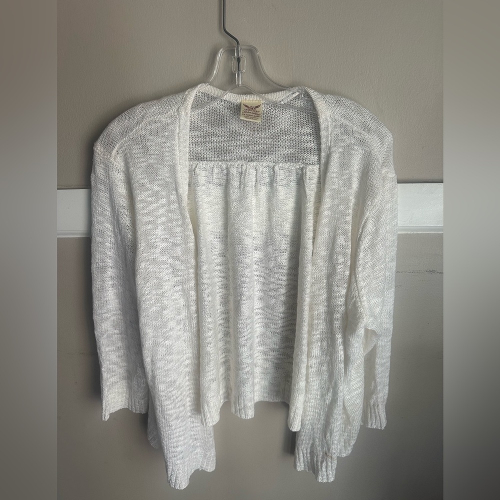 Faded Glory Women's Cream Open-Front Cardigan Size 3X